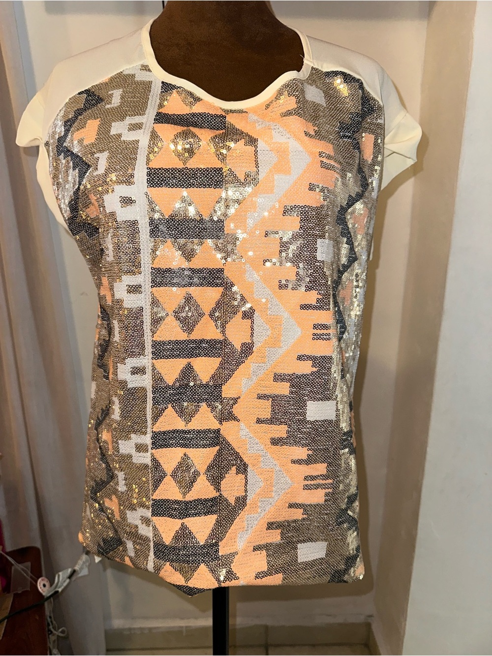 JUN & IVY Cream Blouse - Lightweight Button-Back Top